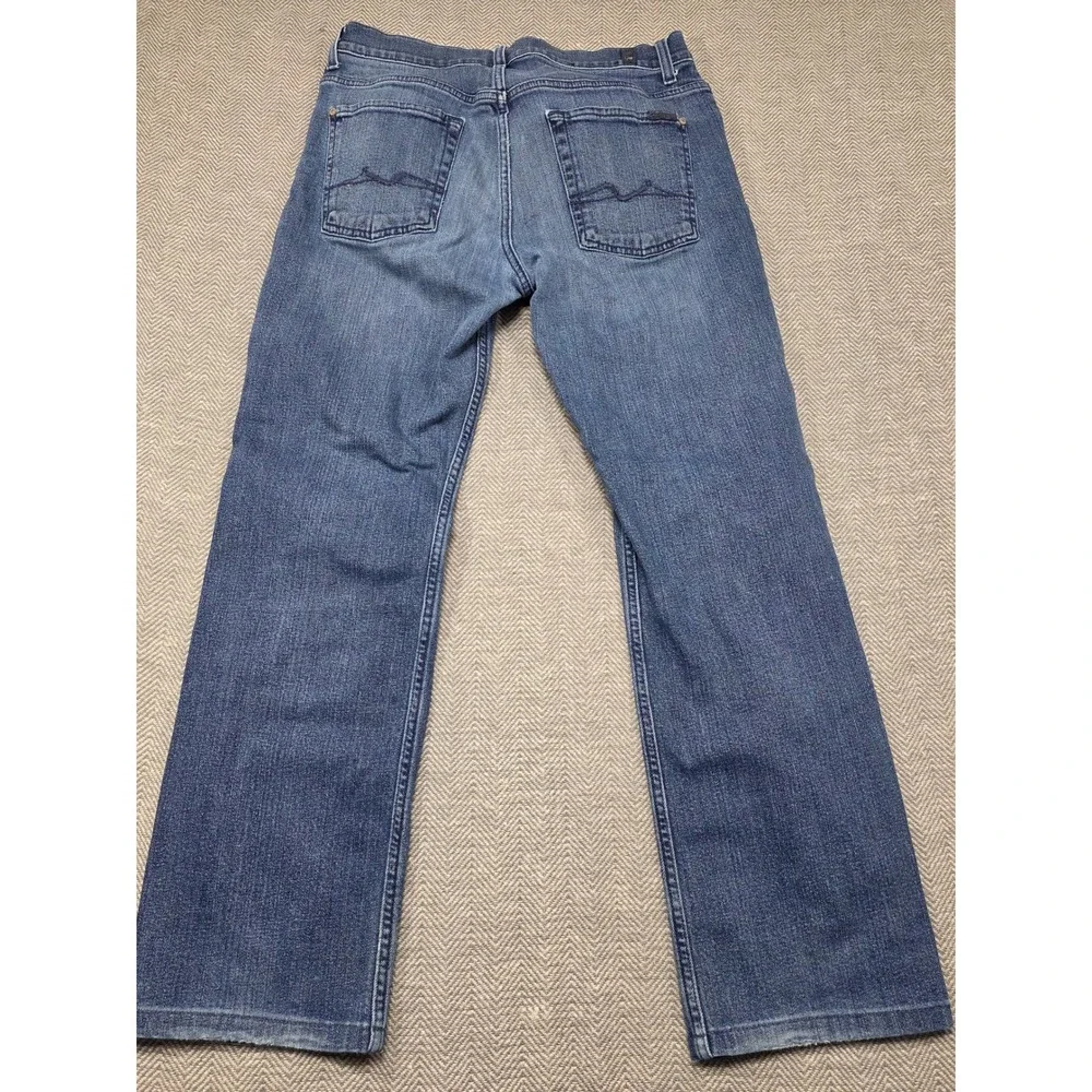 7 For All Mankind Mens Straight Leg Jeans Medium Wash Blue‎ Size 32x28